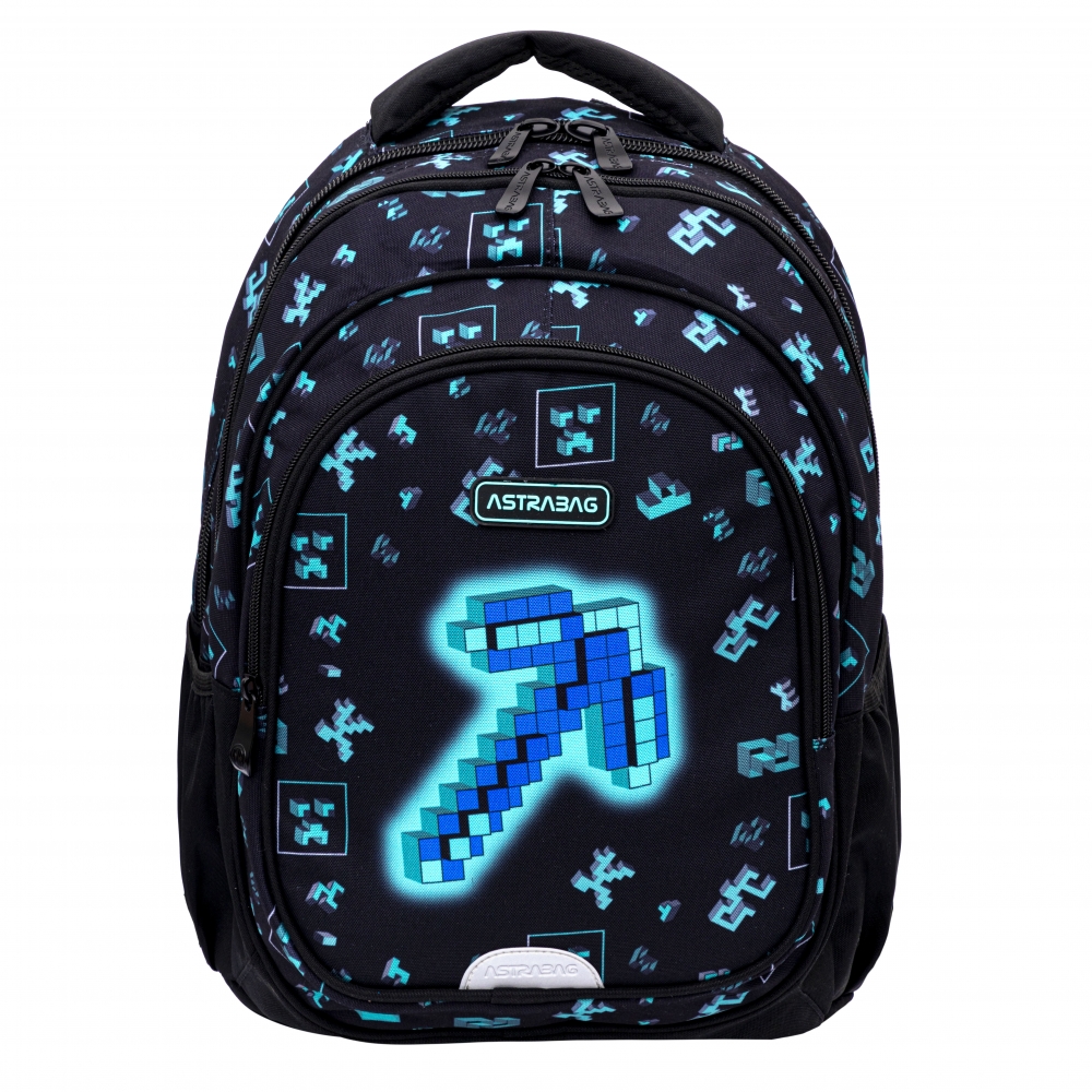 School backpack, Astra, Dark Pixel, AB300, 42 x 30 x 19 cm