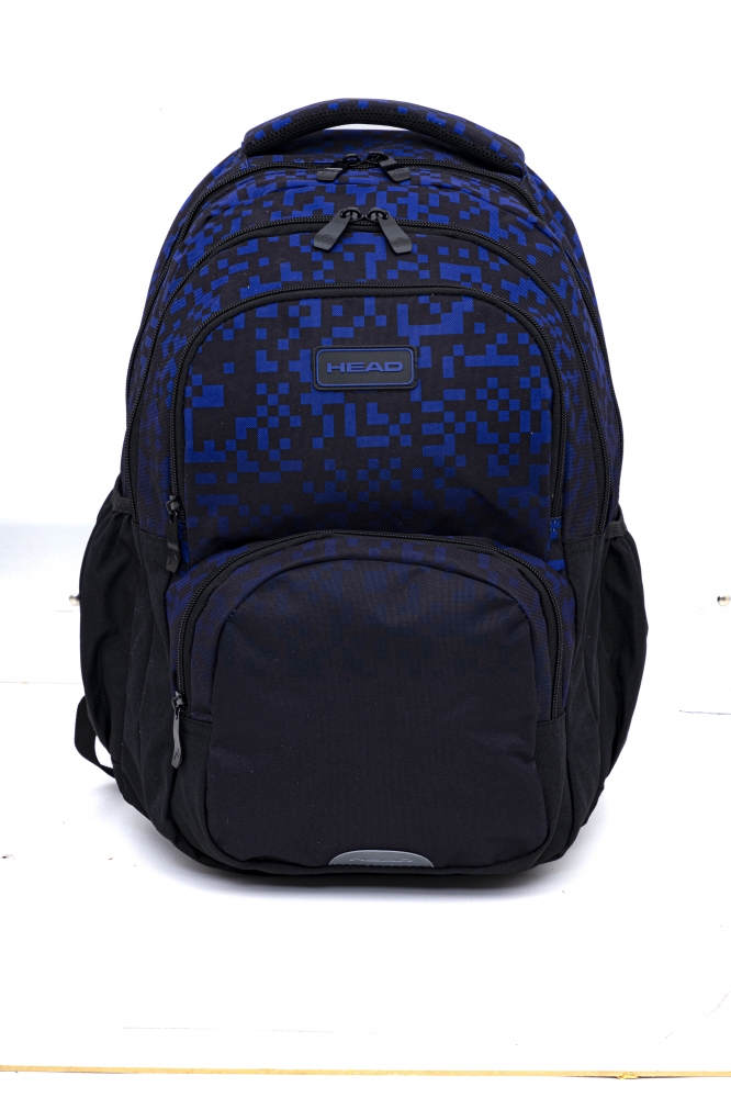 School backpack, Head, Blue blocks, AB200, 44 x 32 x 19 cm