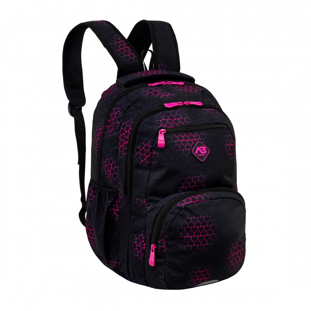 School backpack, Astra, Pink hearts, AB200, 44 x 32 x 19 cm