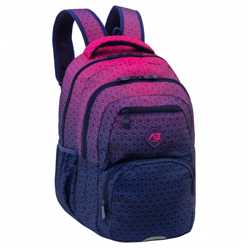 School Backpack, Astra, Hexagon, Pink Ombre, AB200, 44 x 32 x 19 cm