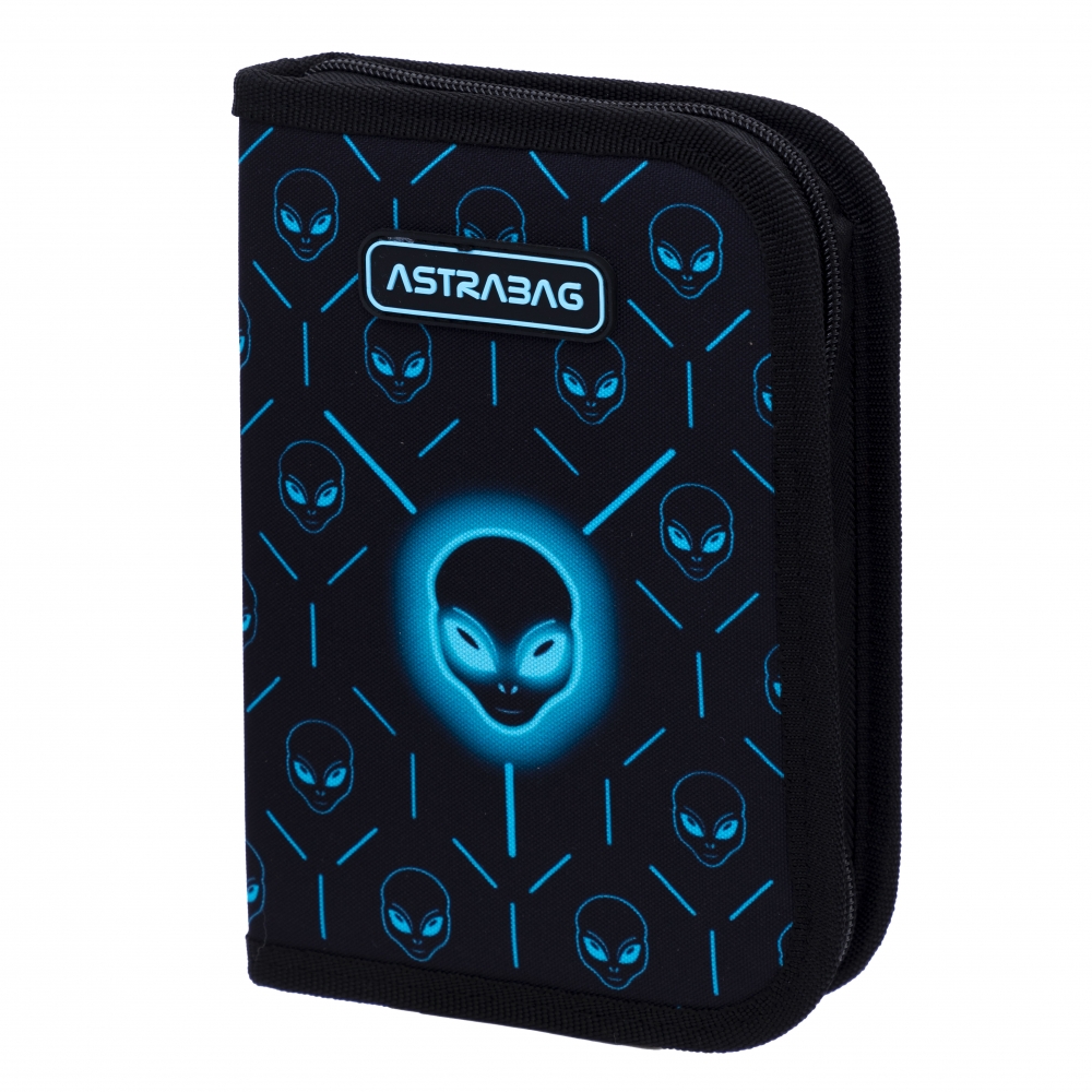 Single pencil case without accessories, Astra, UFO, AC1, 20 x 14 x 3.5 cm