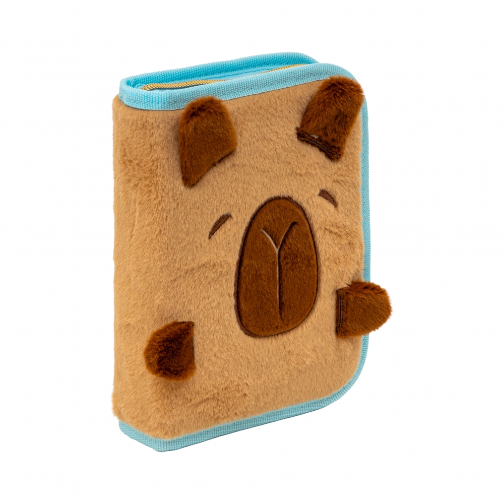 Single pencil case without accessories, Astra, Fluffy Capybara, AC1, 20 x 14 x 3.5 cm