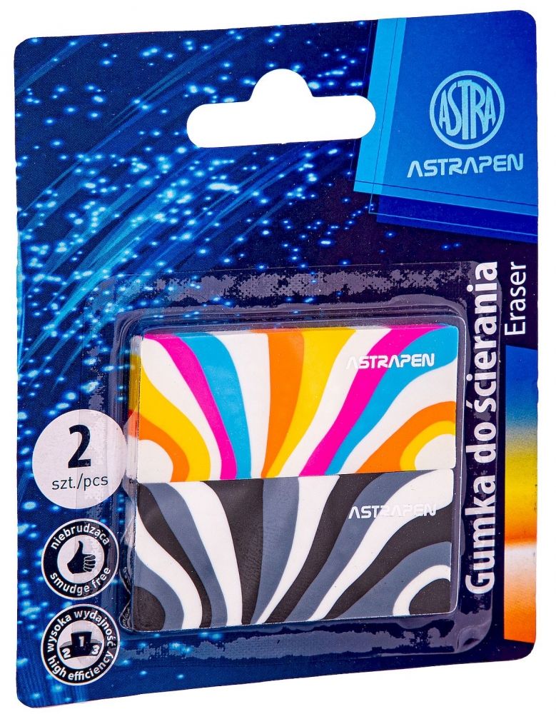 Set of colored erasers, Astra, 2 pieces