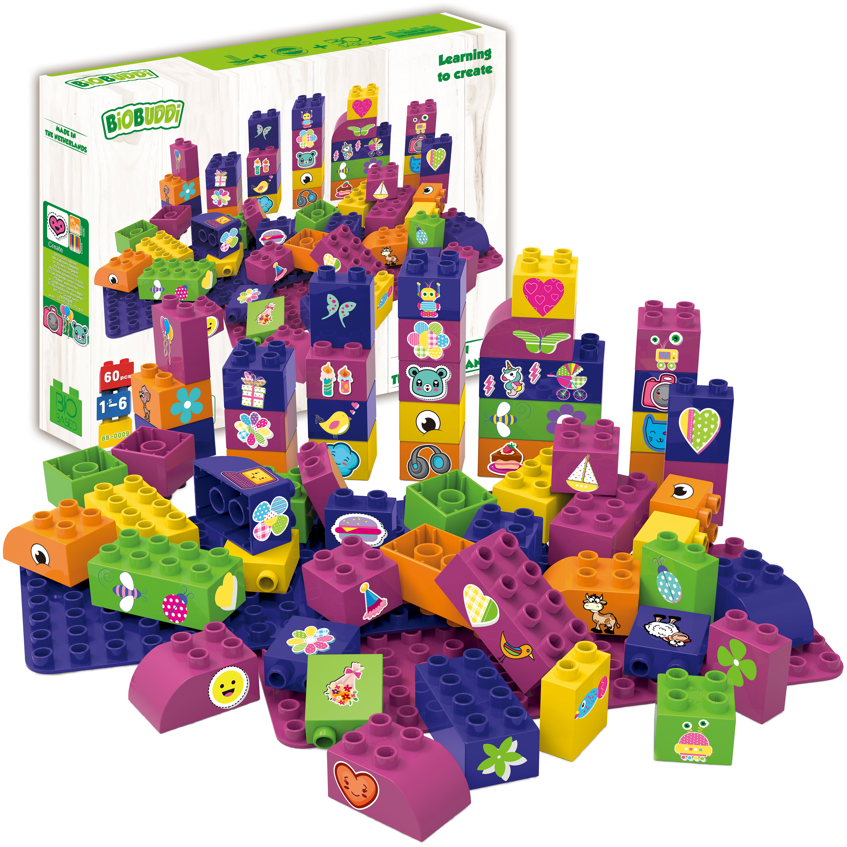 Constructor, BioBuddu, Educational cubes 60pcs.