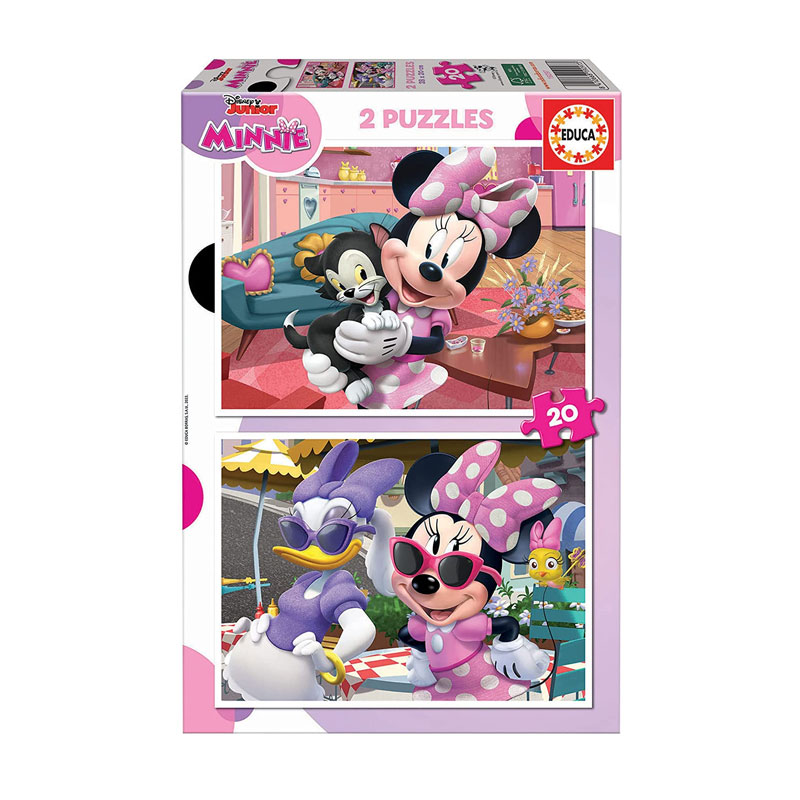 Puzzle, Educa, Minnie Mouse, 2 in 1, 2 x 20 pieces