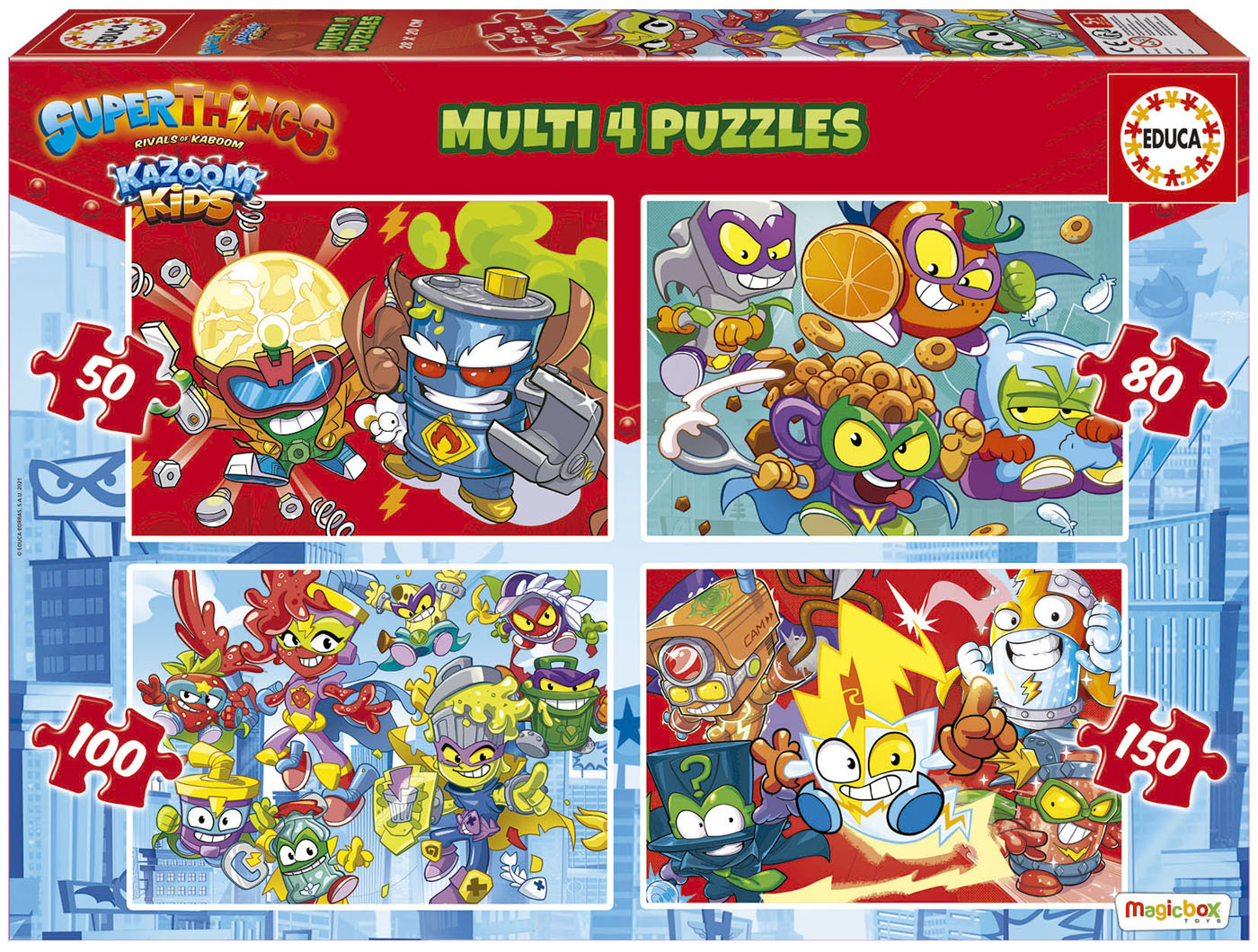Progressive puzzle, Educa, Super things, 4 in 1, 50-80-100-150 pieces