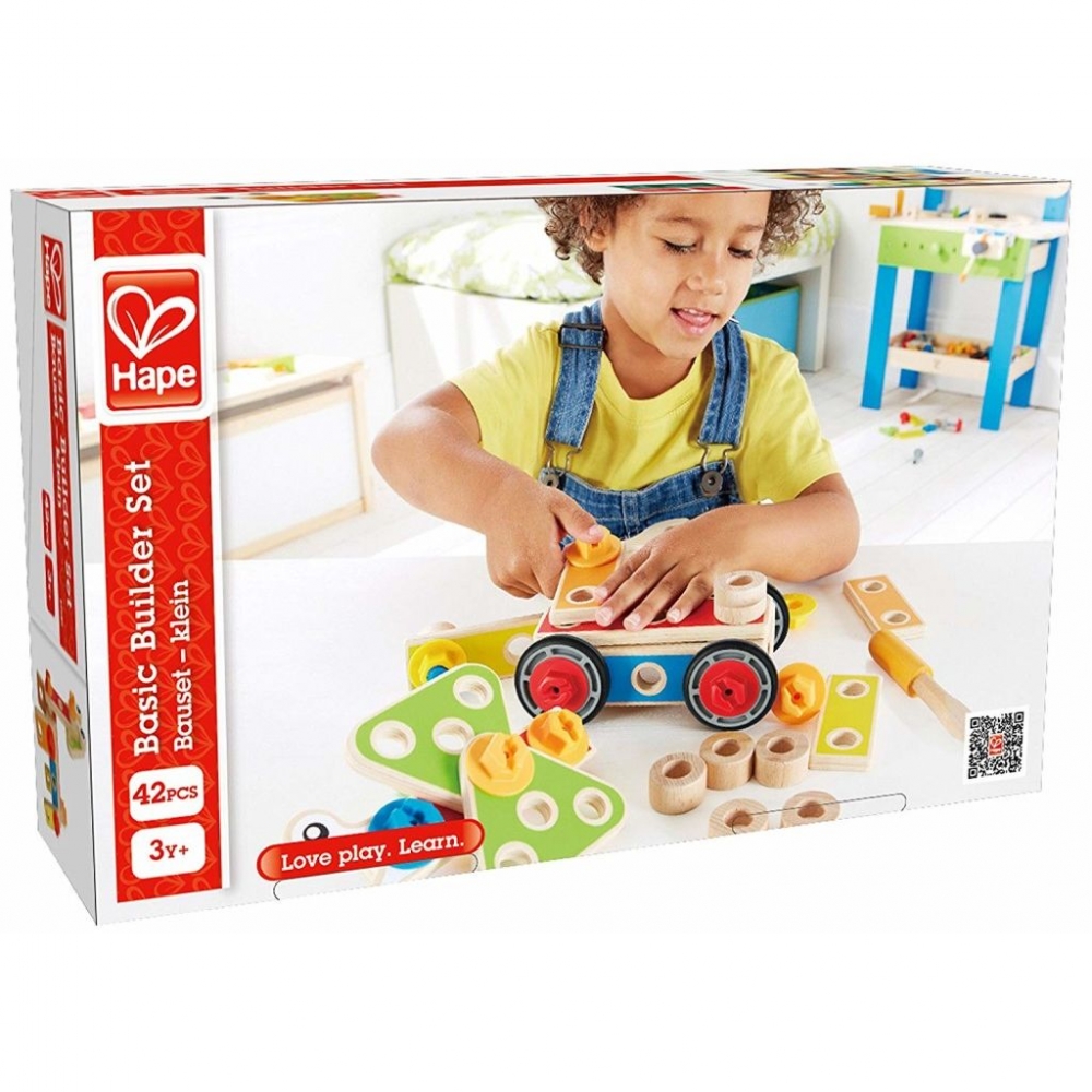 Wooden Construction Set, Hape, Basic Set, 42 Pieces