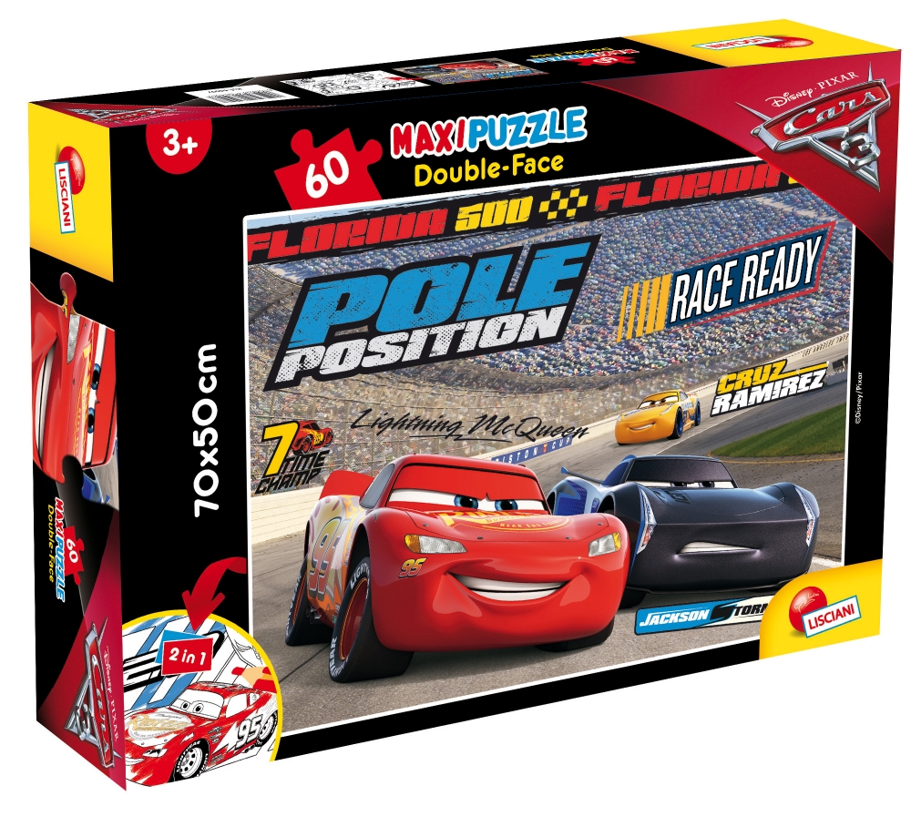 Puzzle, Lisciani, Cars 3, Double-sided puzzle 60 pieces