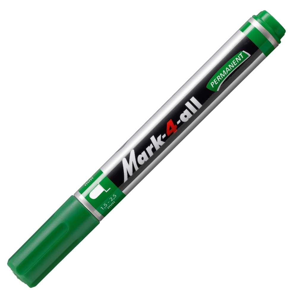 Permanent marker, Stabilo, Mark 4 all with round tip, Green