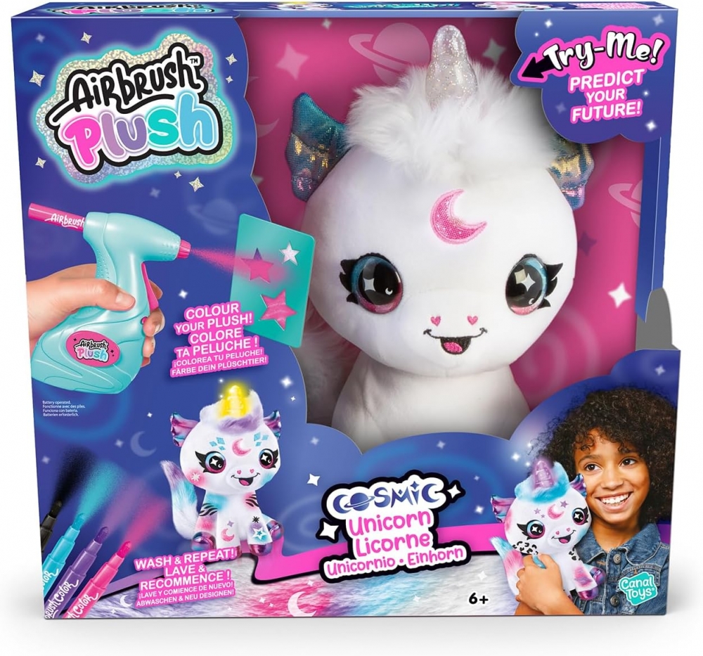 Creative set, Canal Toys, Plush coloring toy, Space unicorn with questions and answers
