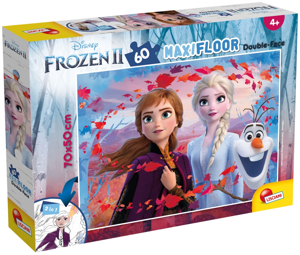 Puzzle, Lisciani, Frozen 2, Double-sided puzzle 60 pieces