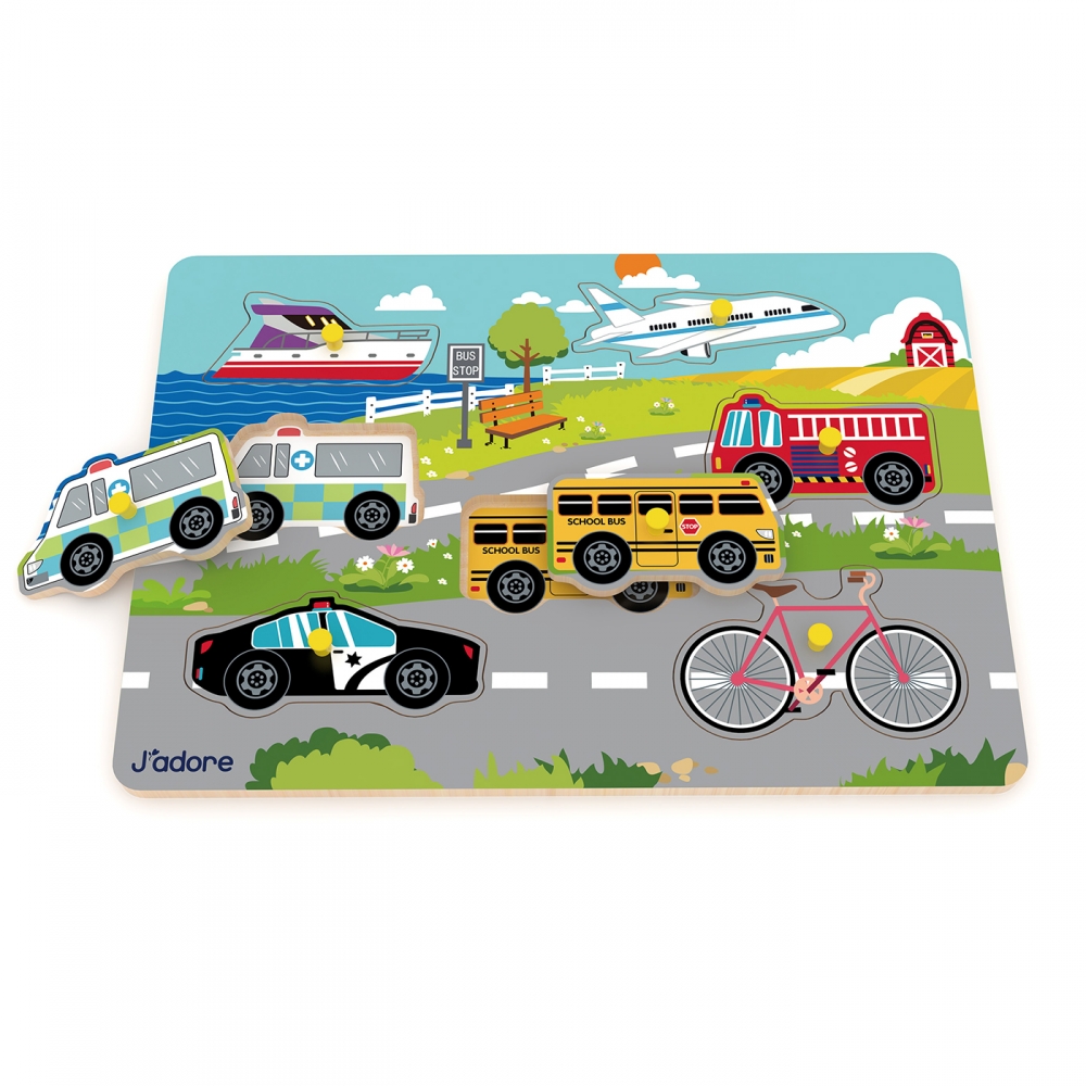 Wooden matching puzzle, J′adore, Vehicles
