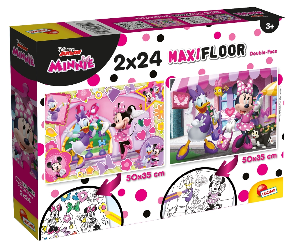 Puzzle, Lisciani, Minnie Mouse, Double-sided puzzle 2 x 24 pieces