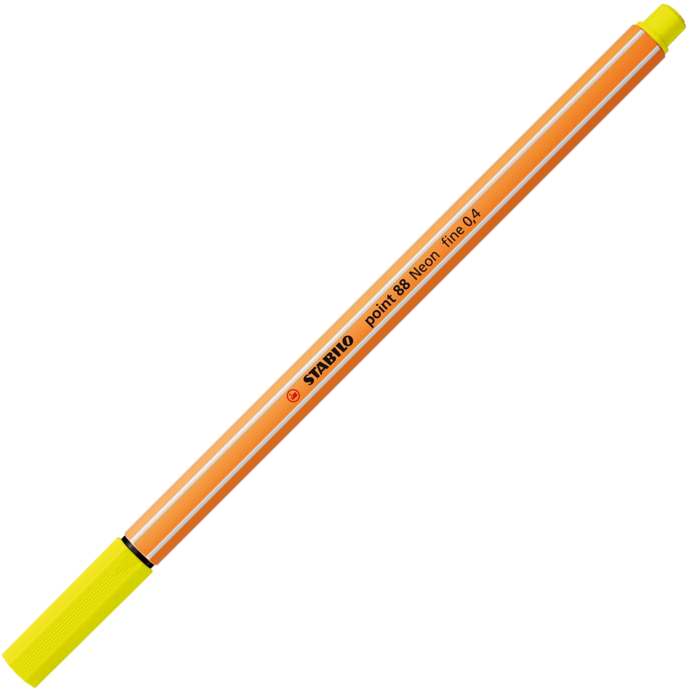 Ballpoint pen, Stabilo, Point 88 fine 0.4, Neon yellow