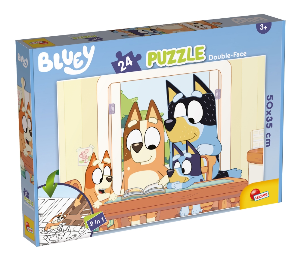 Puzzle, Lisciani, Bluey, Puzzle 2 în 1, 24 piese