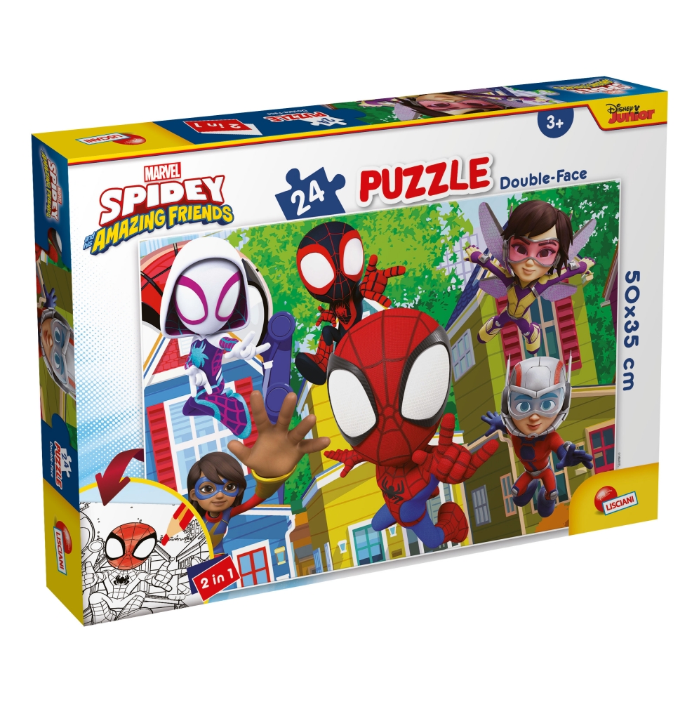 Puzzle, Lisciani, Spidey, It′s a Team!, Double-sided puzzle 24 pieces
