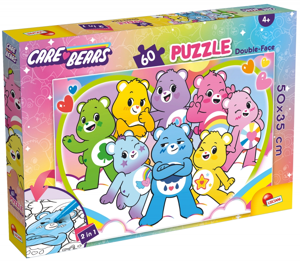 Puzzle, Lisciani, Care Bears, Double-sided puzzle, 60 pieces