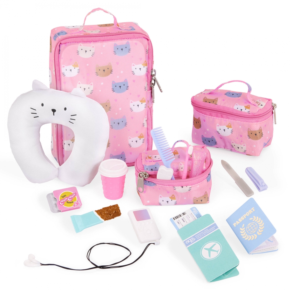 Set, Battat, Our Generation, Travel bag with accessories, Pink