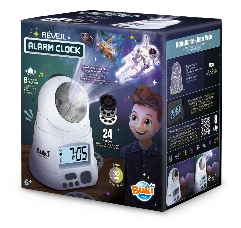Interactive toy, Buki France, Space, Projector with alarm clock