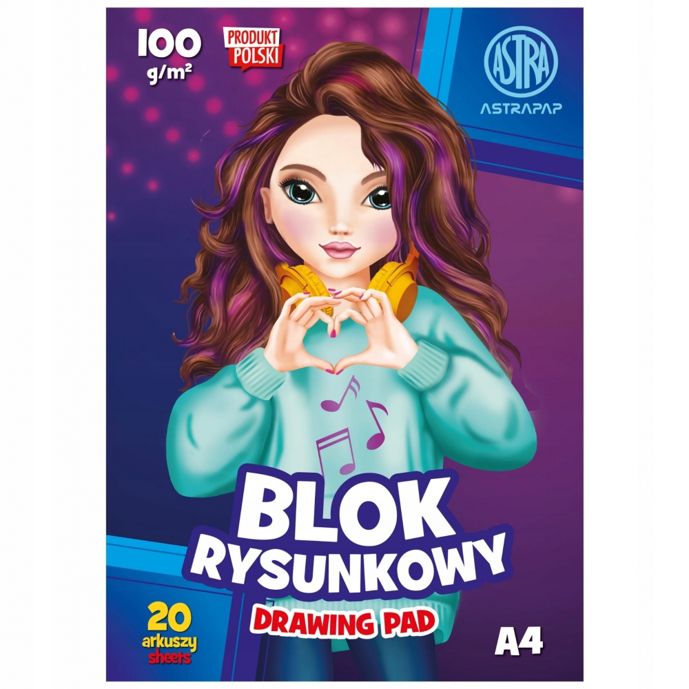 Drawing pad A4, Astra, Top Teens, 20 sheets