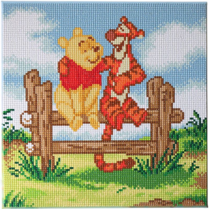 Diamond Art Kit, Craft Buddy, Pooh and Tigger, 30 x 30 cm, 6 Pieces