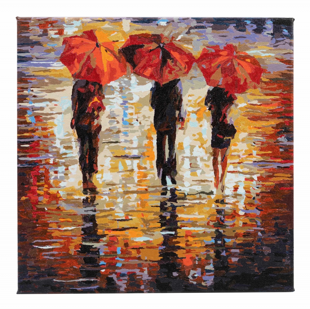 Creative kit, Craft Buddy, Paint by number, In the rain, 30 x 30 cm