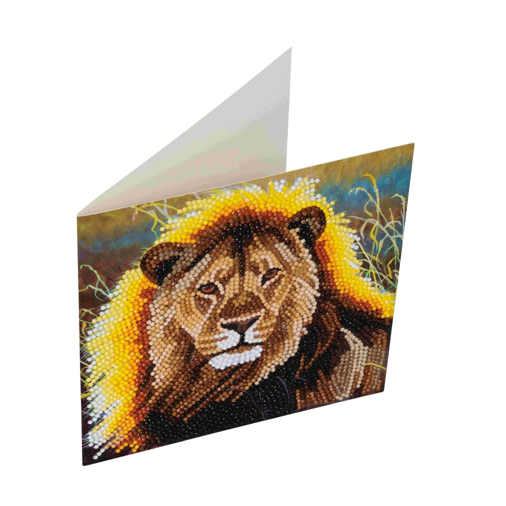 Diamond Painting Greeting Card Set, Craft Buddy, Leo, 18 x 18 cm