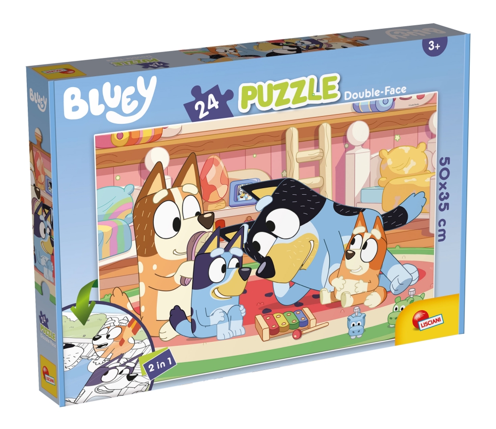Puzzle, Lisciani, Bluey, Double-sided puzzle, 24 pieces