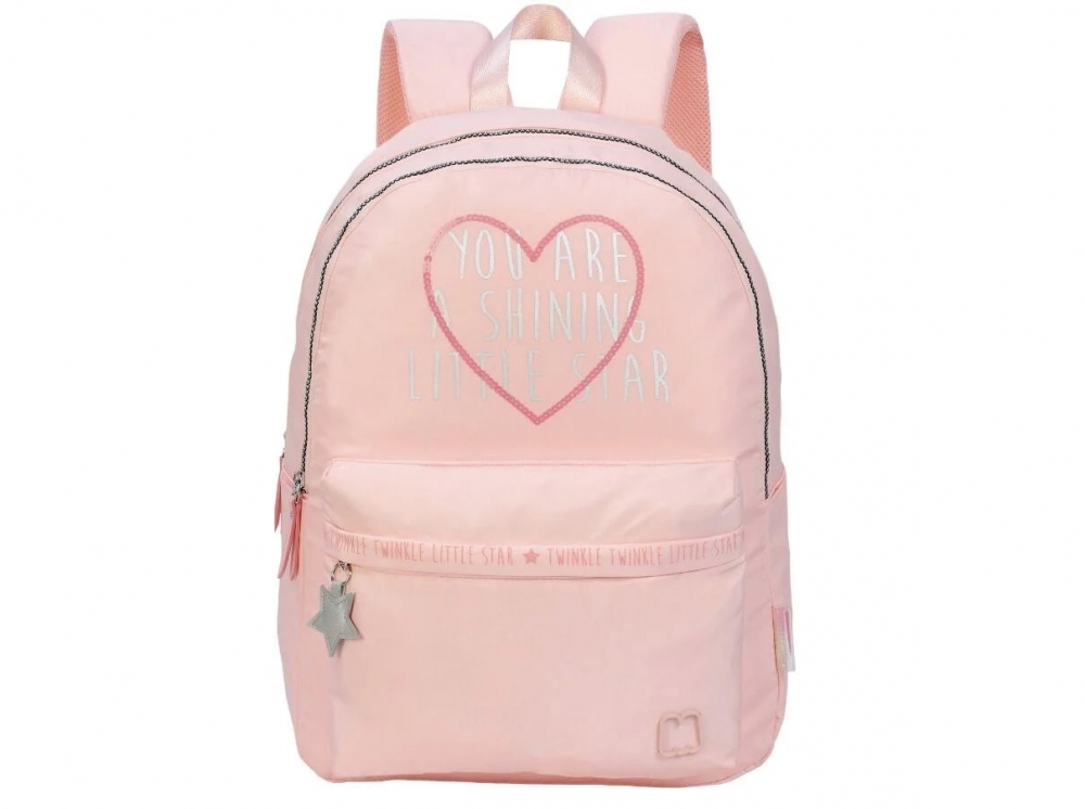 School backpack, Marshmallow, Little Star, 43 x 31 x 15 cm, Pink