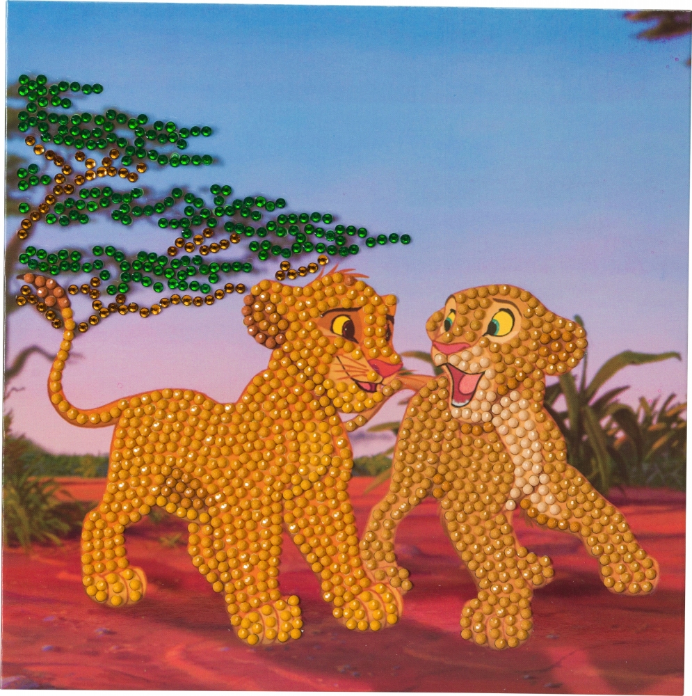 Craft Buddy Simba and Nala Diamond Painting Greeting Card Set, 18 x 18 cm
