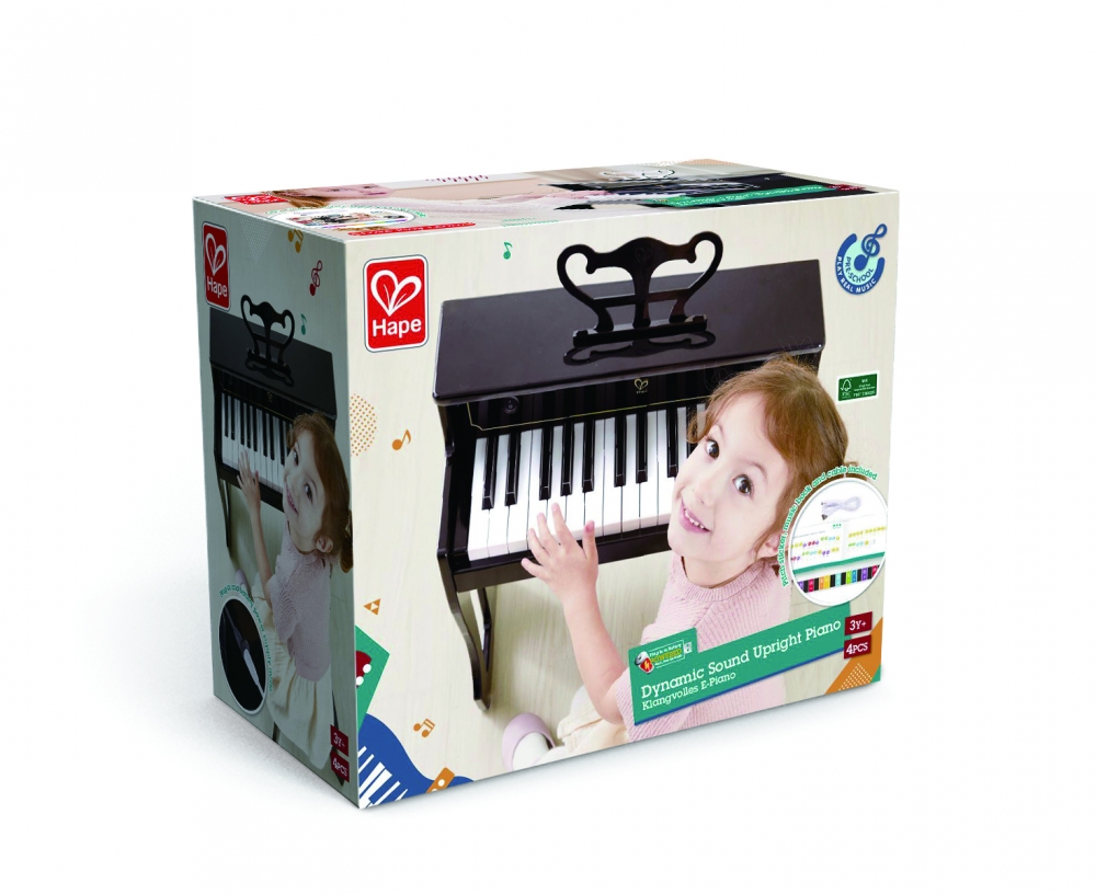 Hape Wooden Piano and Chair, Black