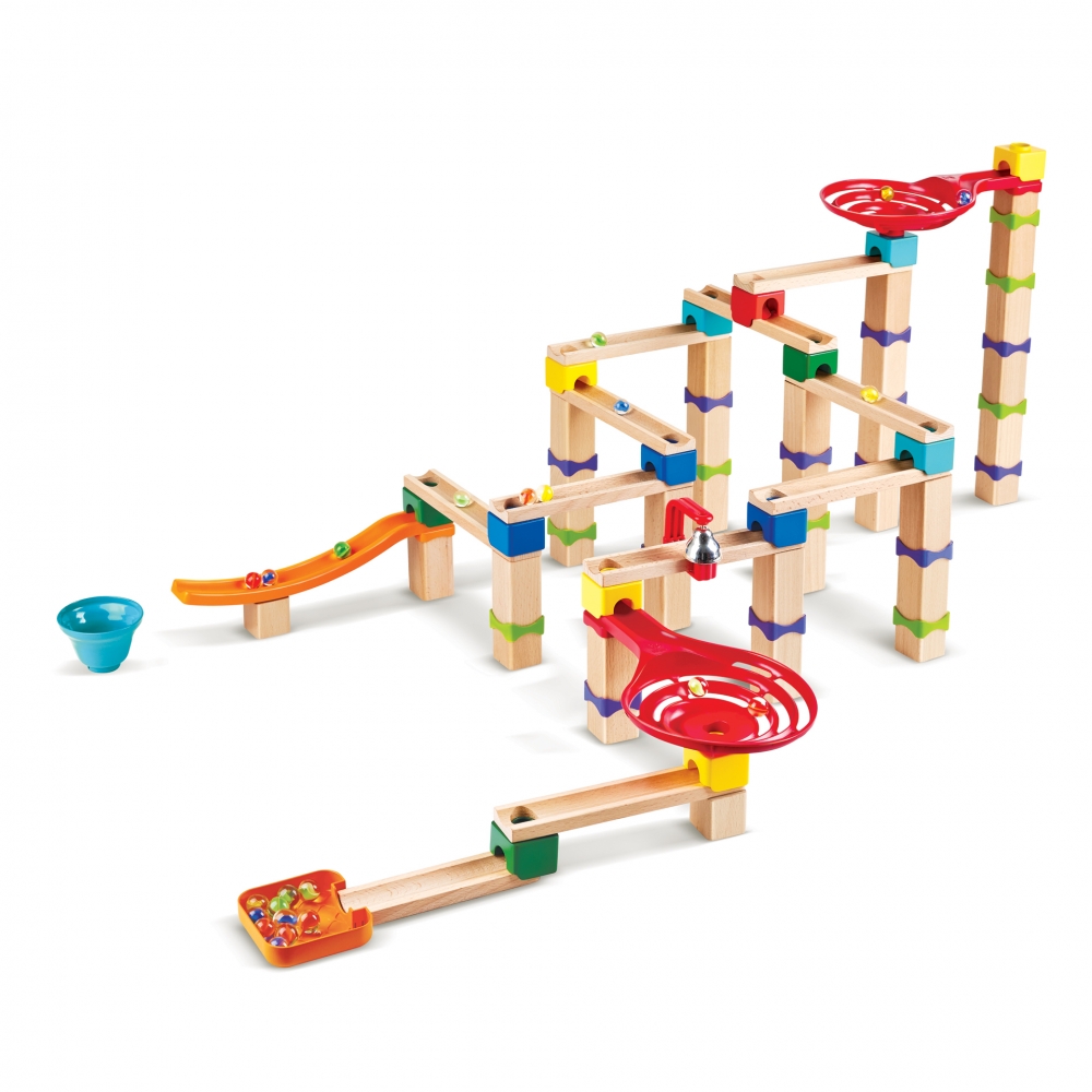 Wooden Ball Track Set, Hape, Tricks and Twists, 129 Pieces