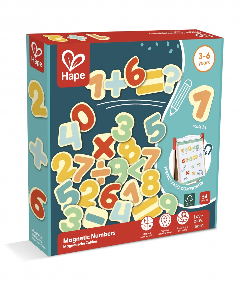 Magnetic digits and signs, Hape, 37 parts