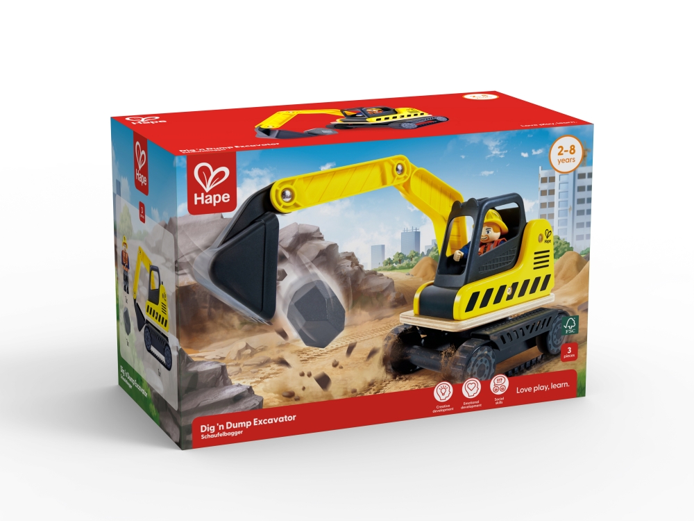 Children′s wooden excavator, Hape