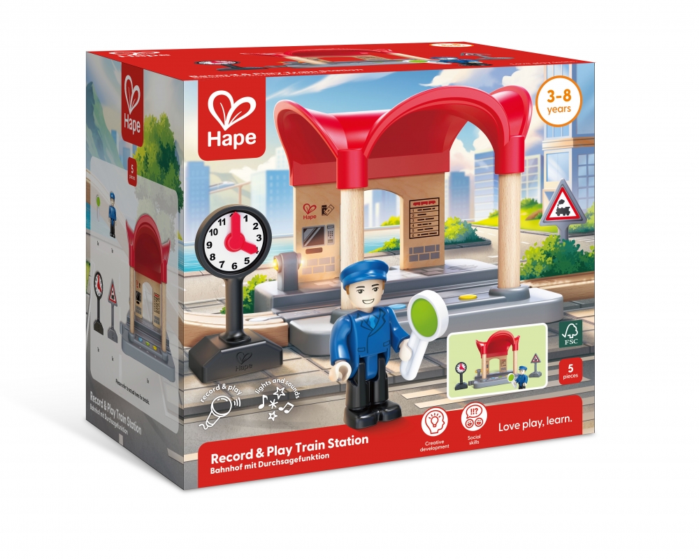 Playset, Hape, Interactive Train Station, 5 pieces