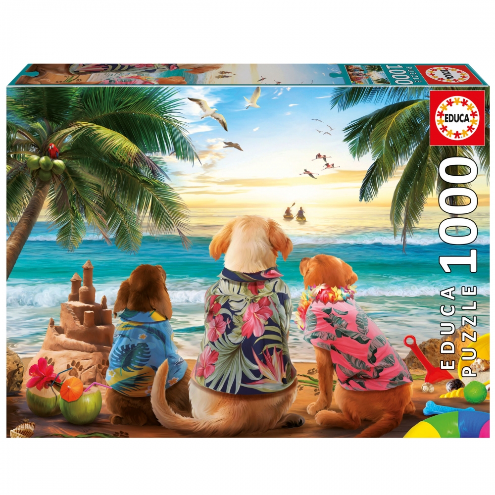 Puzzle, Educa, Dogs on the Beach, 1000 pieces