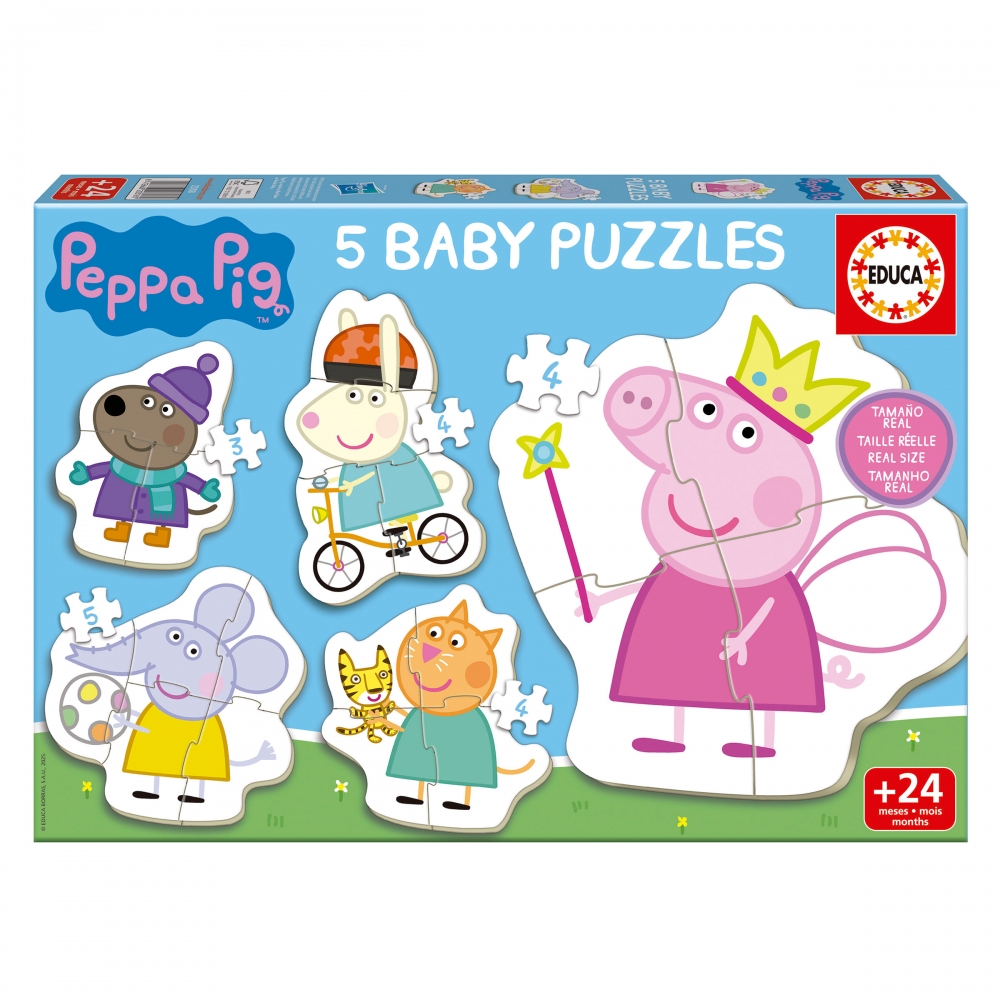 Progressive puzzle, Educa, Peppa Pig, 5 in 1, 3/4/4/4/5/ pieces