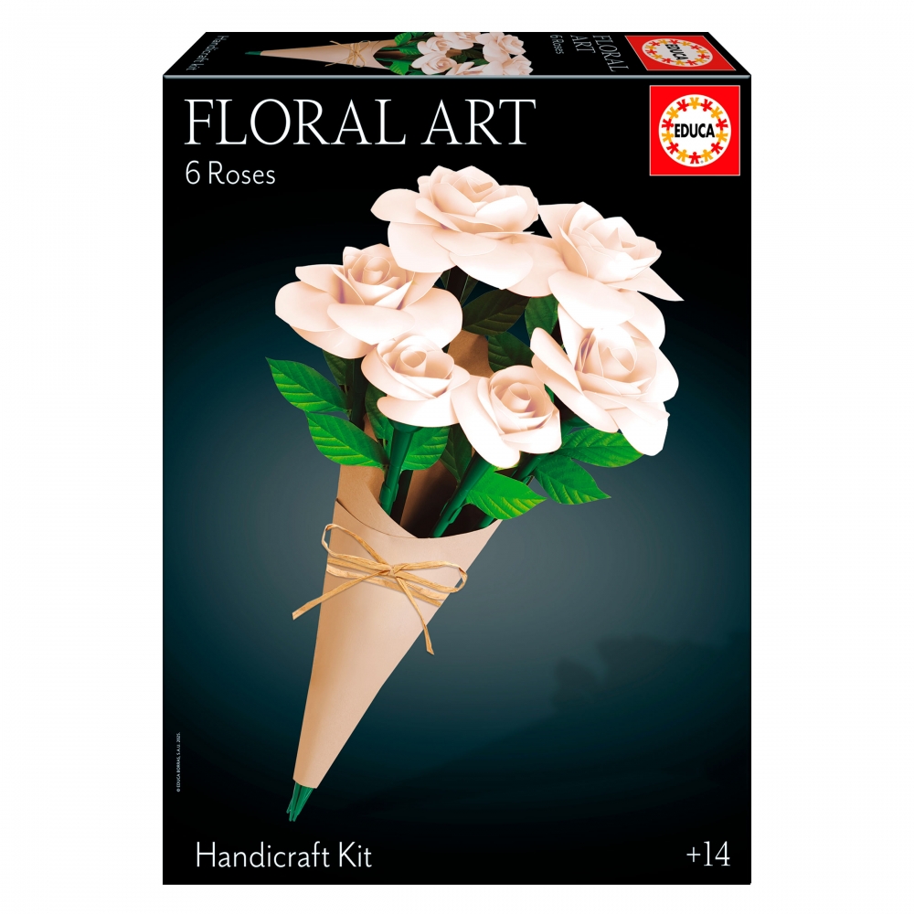 Puzzle 3D, Educa, Floral art, White roses