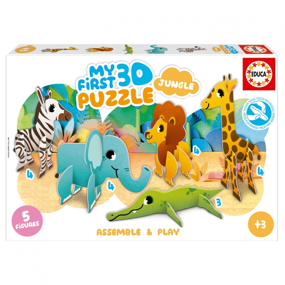 My first 3D puzzle, Educa, Jungle, 5 figures