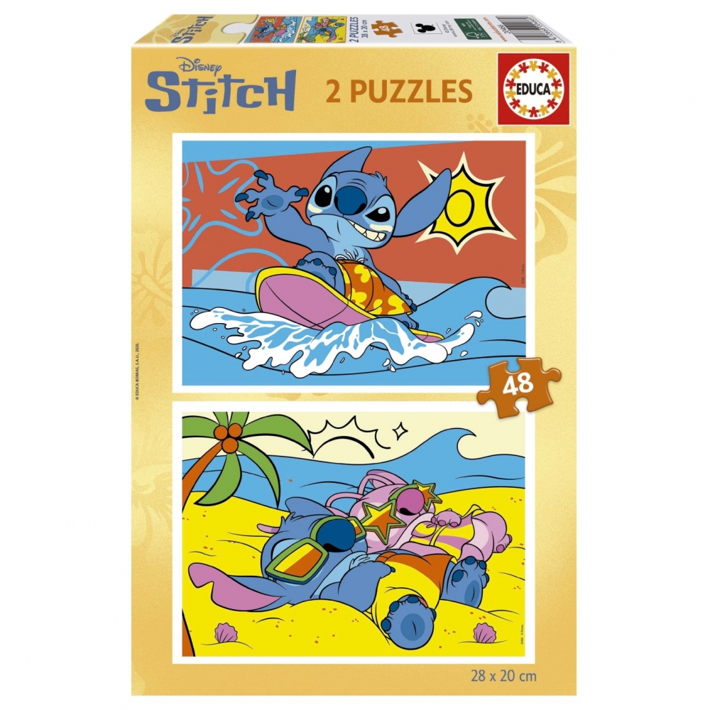 Puzzle, Educa, Stitch, 2 x 48 pieces