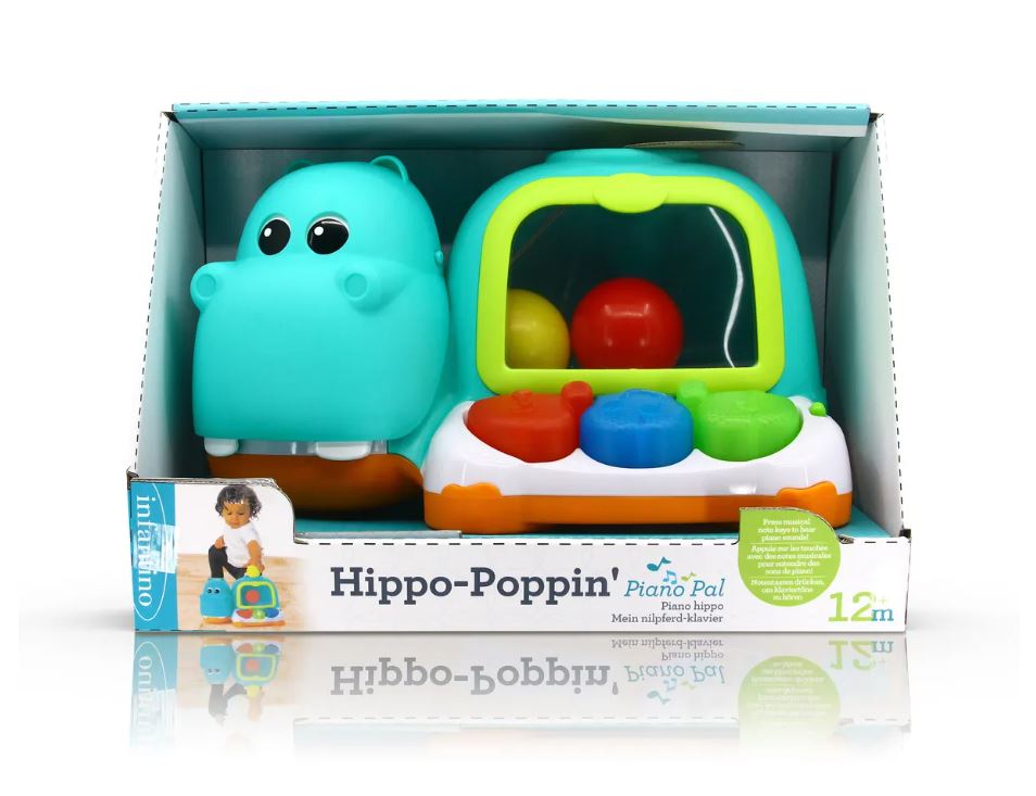 Sensory piano, Infantino, With balls, lights and sounds, Hippo