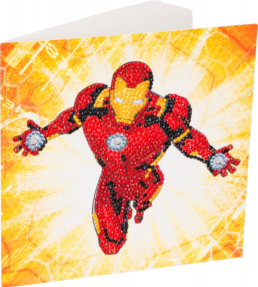 Craft Buddy Iron Man Diamond Painting Greeting Card Kit, 18 x 18 cm
