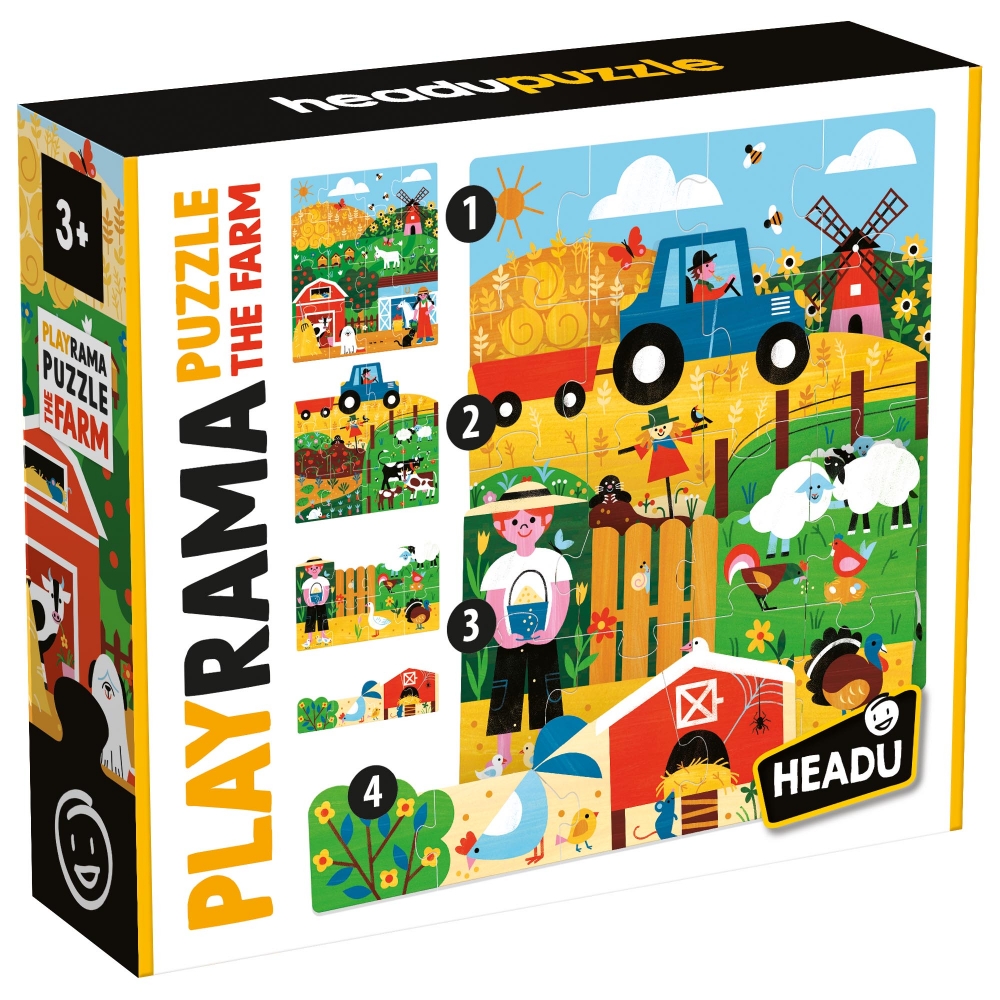 Educational puzzle, Headu, The Farm, 40 pieces
