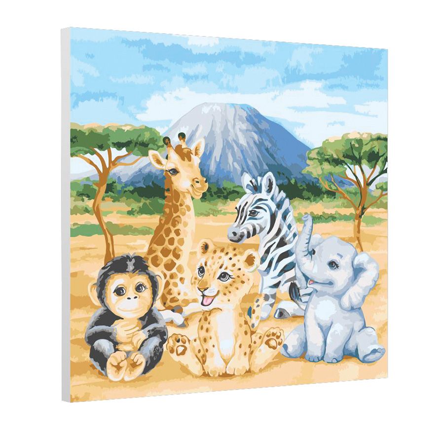 Creative kit, Craft Buddy, Paint by number, Safari, 30 x 30 cm