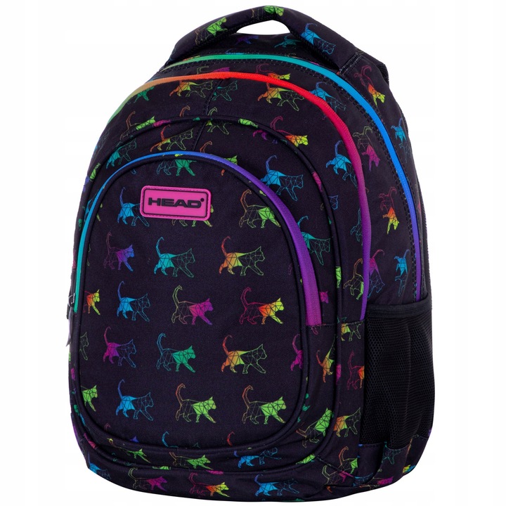 School backpack, Head, Rainbow Kitty, 39 x 28 x 15 cm
