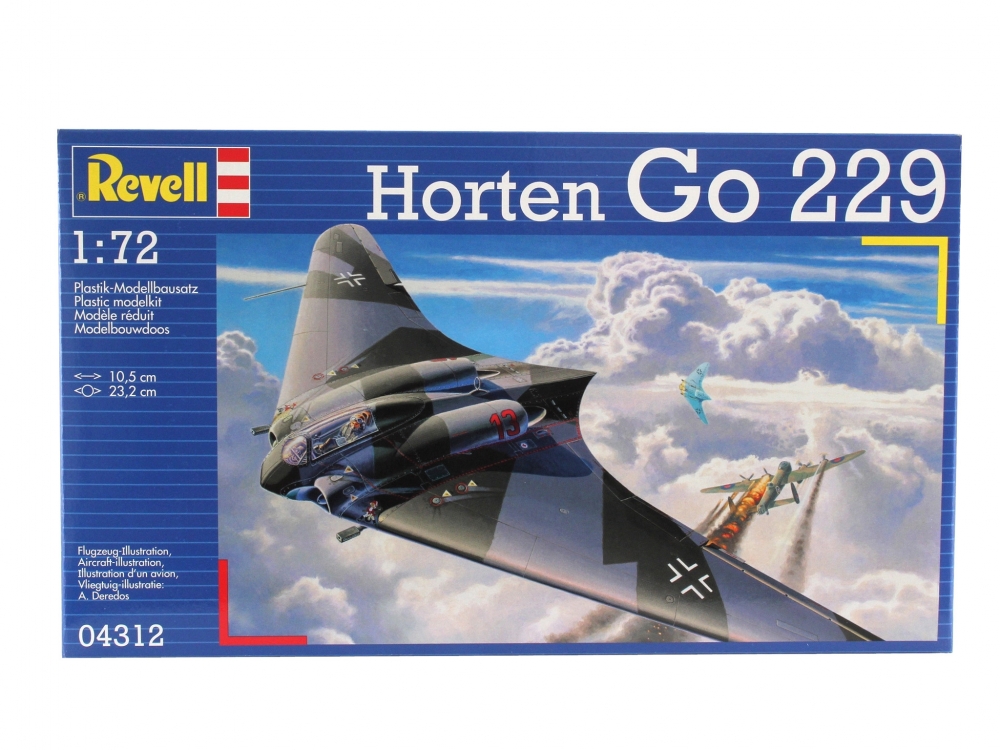 Assembly model, Revell, Horten Go 229 fighter, 70 parts