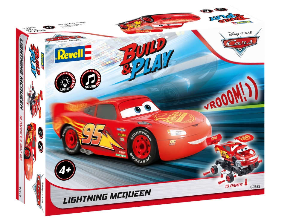 Junior assembly kit, Revell, Disney Cars, Lightning McQueen, With sound and light, 19 pieces