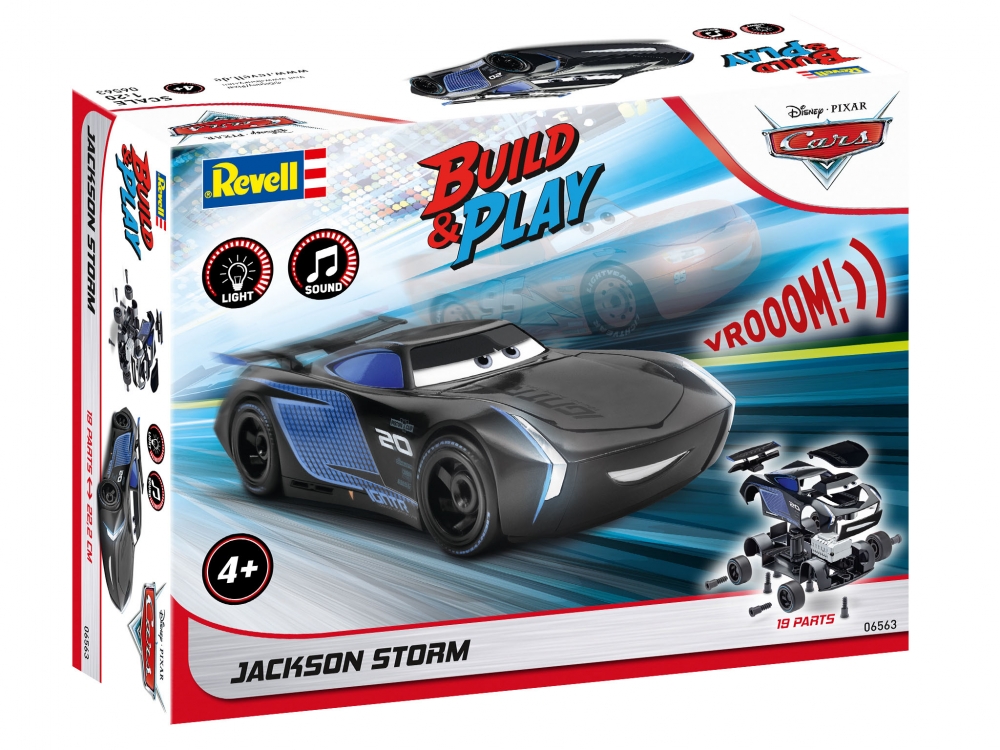 Junior assembly kit, Revell, Disney Cars, Jackson Storm, With sound and light, 19 pieces