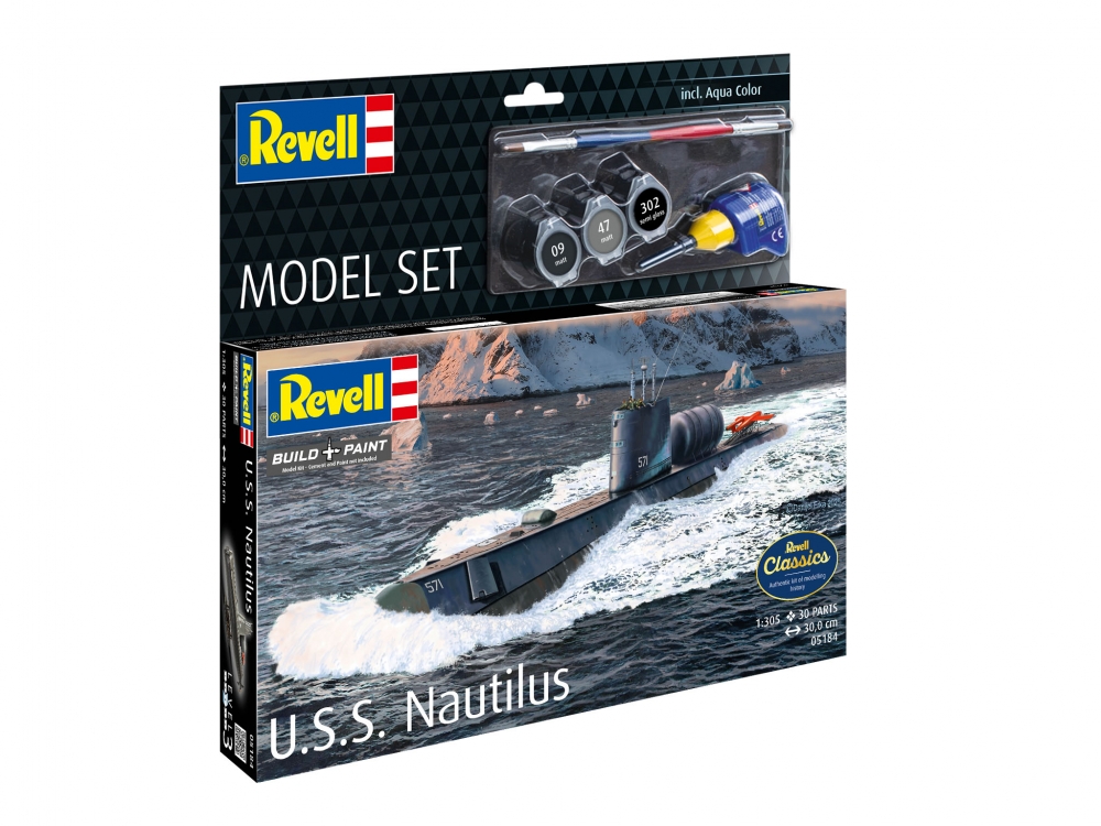 Assembly model, Revell, Submarine U.S.S. Nautilus, 30 parts