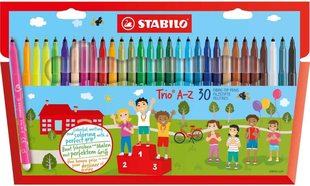 Marker set, Stabilo, Trio AZ, 30 colors